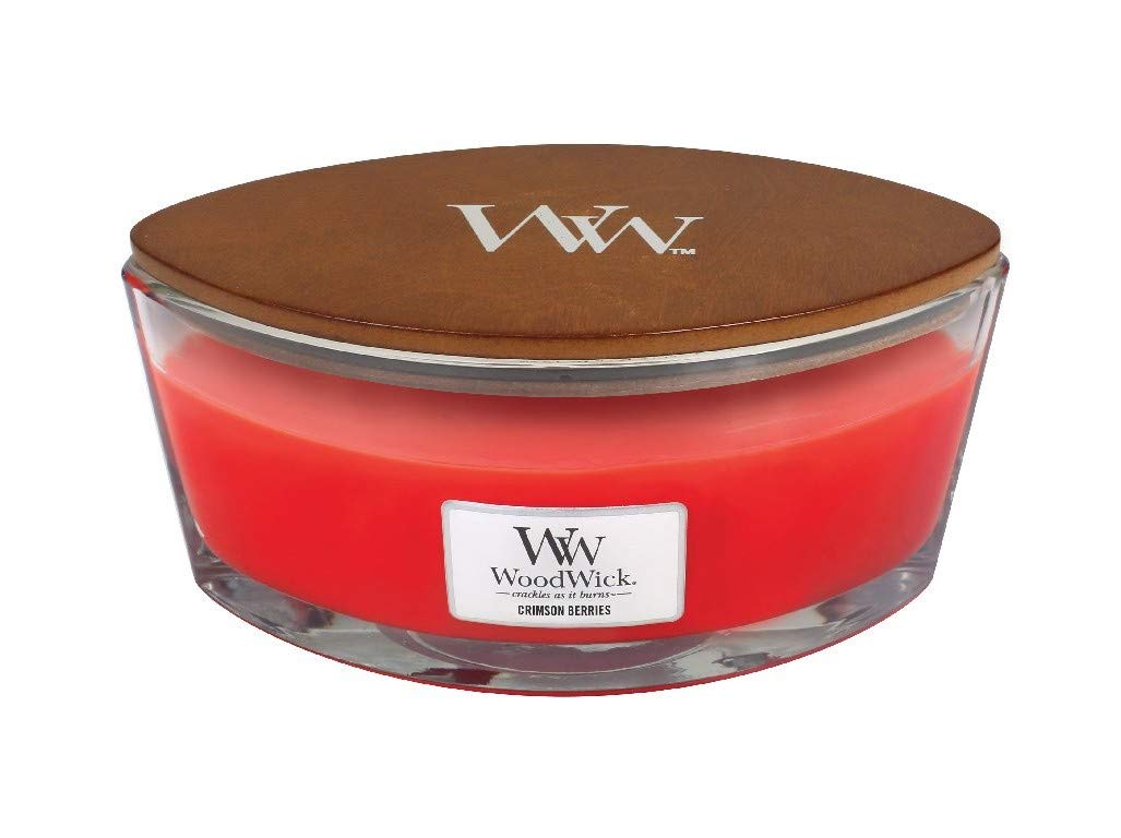 WoodWick Ellipse Scented Candle, Crimson Berries, 16oz | Up to 50 Hours Burn Time