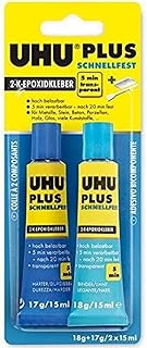 UHU 45700 plus schnellfest Tube Binder, Tube Härter, Infokarte 35g