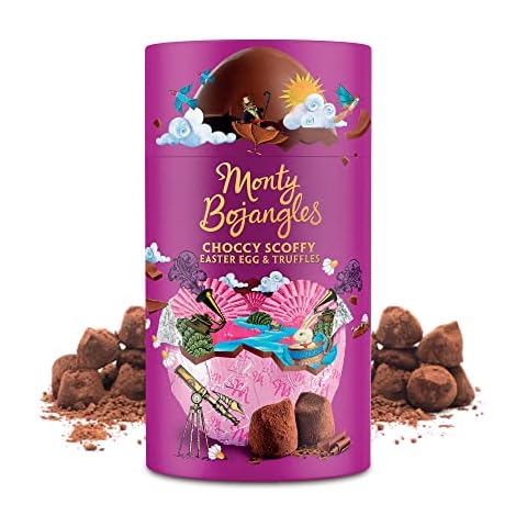 Monty Bojangles Choccy Scoffy World Of Wonder Easter Egg | Large Easter Egg with 6 Chocolate Truffles in Premium Gift Case, 175g Cover