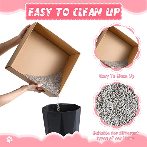 12 Pcs Disposable Cat Litter Box Paper Cat Litter Tray Cardboard Moistureproof Thick Kitty Litter Pan Lightweight Foldable Low Entry Portable Cat Litter Box For Cat Travel Car Home 13 X 11.8 X 4.7'' #TOP3
