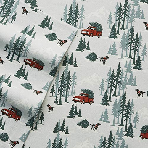 Image of Eddie Bauer - King Sheets, Cotton Flannel Bedding Set, Brushed For Extra Softness, Cozy Home Decor (Tree Farm, King)