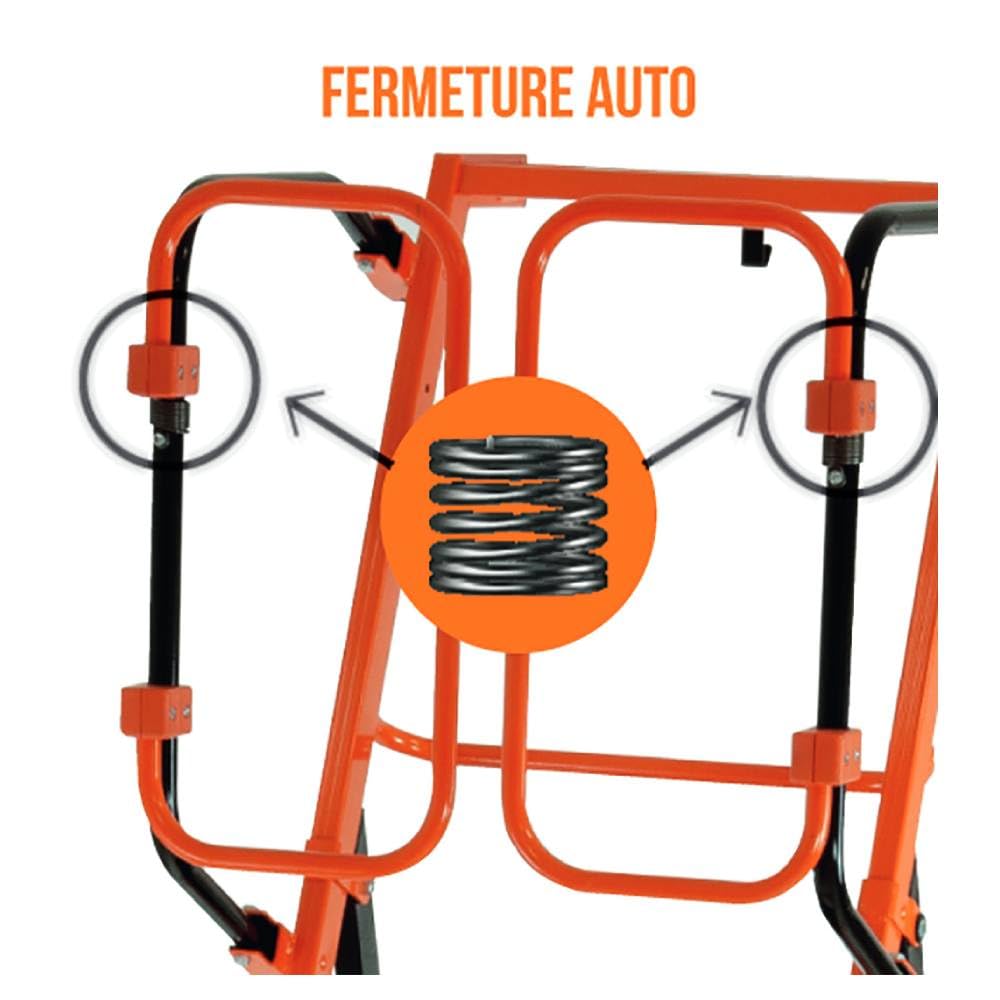 Mondelin - Escabeau sécurisé PIRL Gardia 110 cm avec portillons automatiques - Plateforme 50x45 cm - Revêtement Anti-dérapant - Roues sur Ressort facilite Le déplacement - Marches moulées en alu