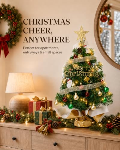Noiclub 24 Inch Mini Christmas Tree with 50 LEDs, DIY Kit, Battery Powered - image 2
