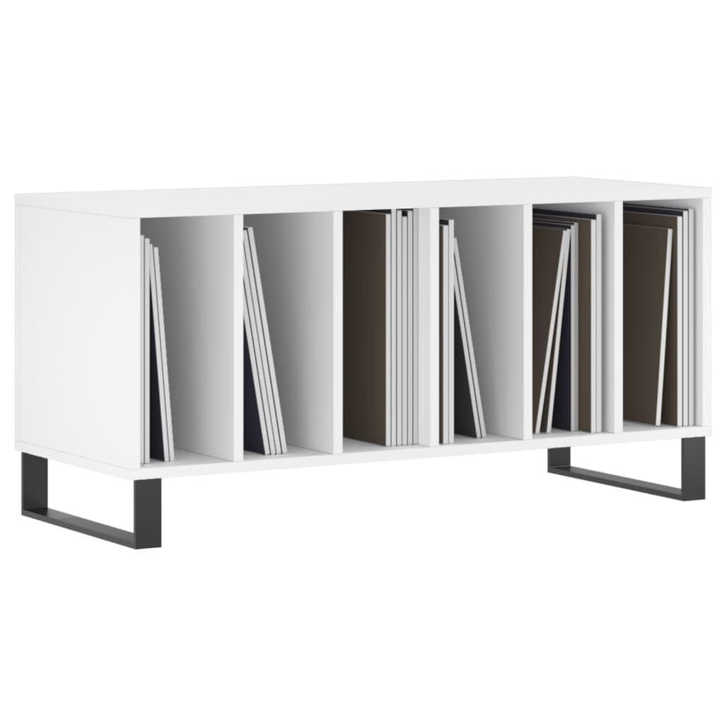 ShGaxin Mueble para Discos Madera contrachapada Blanco 100x38x48 cm, Estanteria CD, Mueble Tocadiscos, Mueble para Discos, Mueble para Vinilos, Mueble para Tocadiscos - 831756