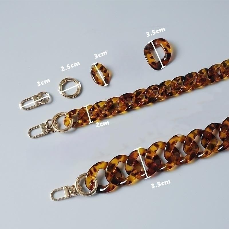 Catena Per Borsa Donna In Acrilico Leopardo - Cinturino Di Ricambio Regolabile, 40cm - Foto 11