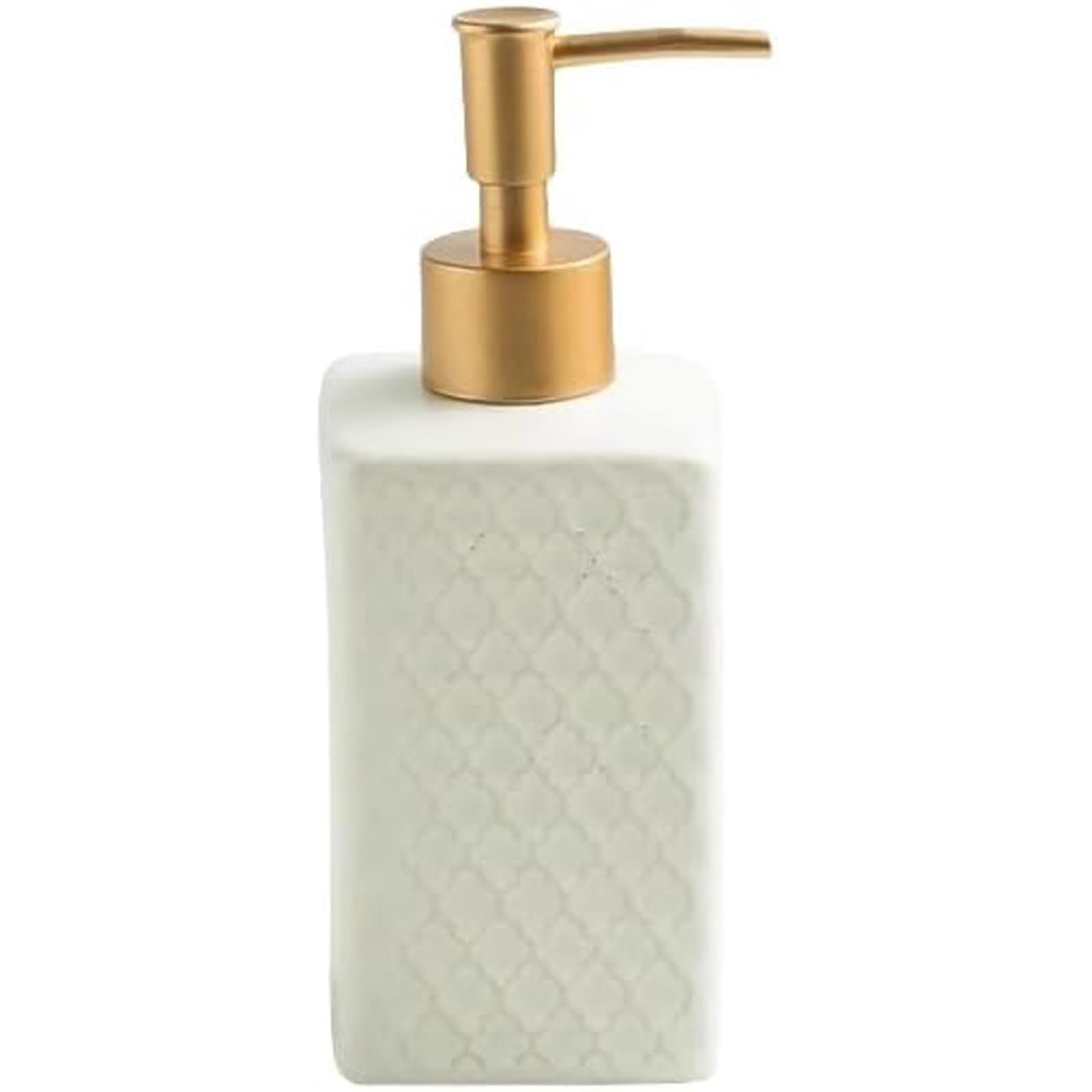 Kxaoxgrc Wei Glass Soap Lotion Dispenser Set, Ceramic Soap Dispenser Embossed Square Multicolor For Kitchen Counter Bathroom(Wei)