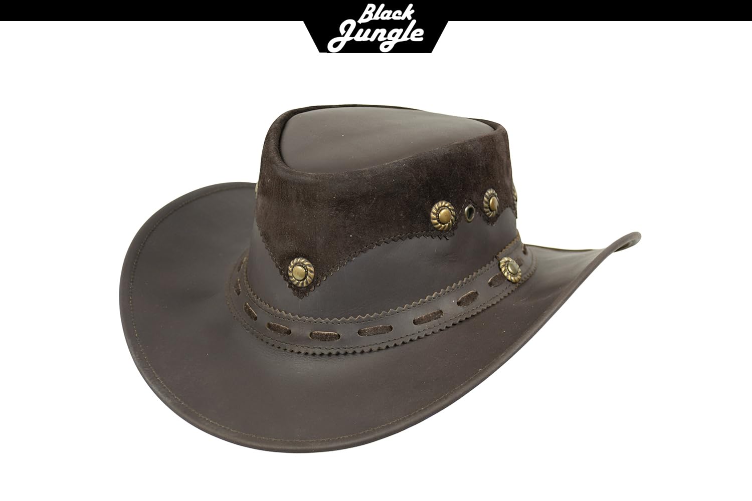 Black Jungle PENTLAND Cappello in Pelle, Cappello Occidentale, Australia, Cappello da Cowboy (Marrone, XXL)