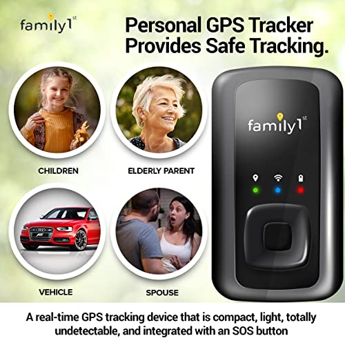 No Monthly Fee GPS Tracker – Family1st – 1 Year Subscription Included – Portable Discreet GPS Tracking Device, Compact GPS Tracker for Cars, Vehicles, Kids, Elderly, Teens