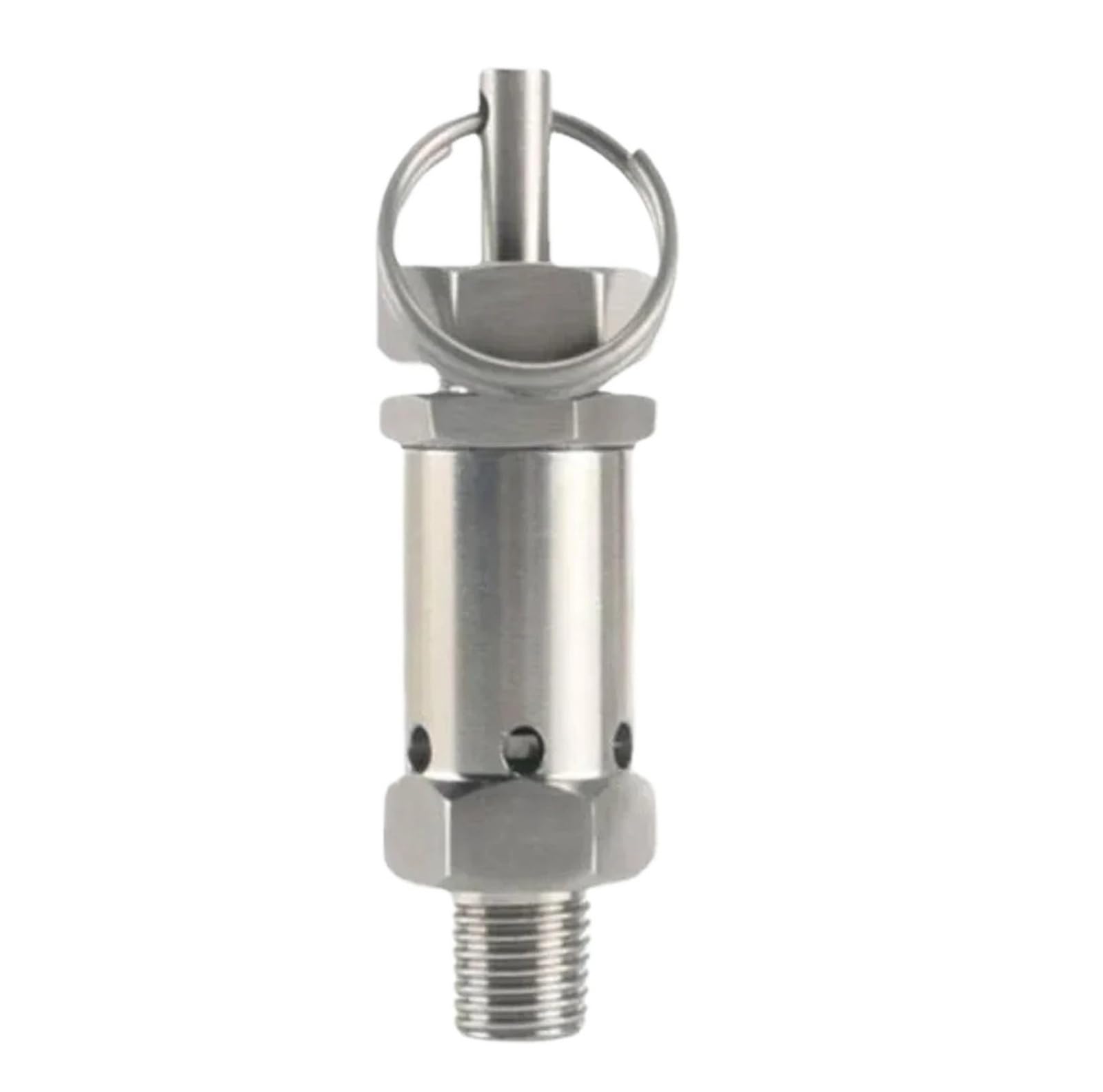 KOSBO Válvula de Seguridad de Alivio de presión, 1/4", 3/8", 1/2", BSPT Macho, Ajustable, compresor de Aire de Acero Inoxidable 304(1/4",8 Bar Fixed)