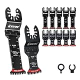 EZARC(イザーク) マルチツール 替刃 木材用 ロング 延長型&標準型 弓型先端 アダプター付き 狭い場所での切断 高速切断 木工用 10枚セット 薄刃0.8mm 木 石膏ボード 互換工具