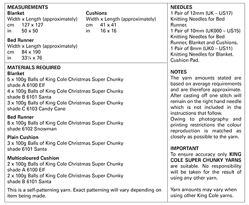 King Cole Super Chunky Knitting Pattern Easy Knit Blanket Bed Runner & Cushion (5782) - Cosy Home Interiors King Cole Super Chunky Knitting Pattern Easy Knit Blanket Bed Runner & Cushion (5782) - Image 2