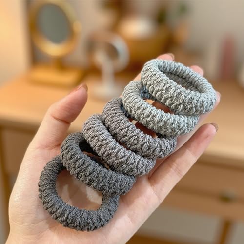 Image of 6-Pack Thick Hair Ties for Women, Seamless Hair Elastics, Non-Slip Ponytail Holders, Elastic Hair Bands for Everyday Use