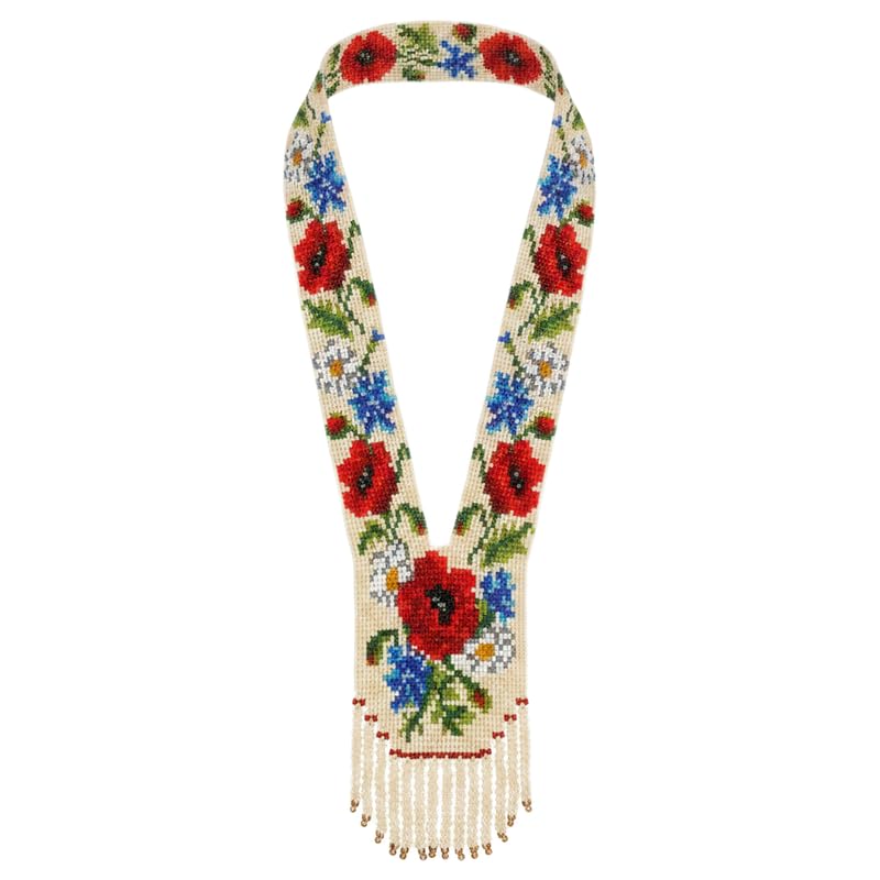 Collier Gerdan ukrainien floral en perles de rocaille LKBEADS pour sublimer vos tenues bohèmes