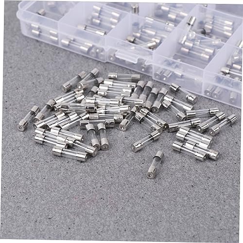 Hemobllo kit de fusibles de vidrio surtidos 150 unidades 5x20mm 250v 0.1a-20a con estuche plástico organizado miniatura 4