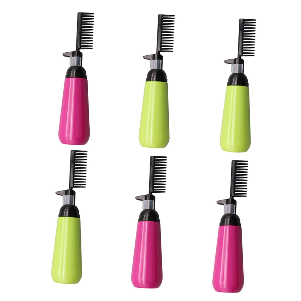 6pcs Hair Dye Bottles Root Comb Applicators Salon Hair Dye Bottle Random Color