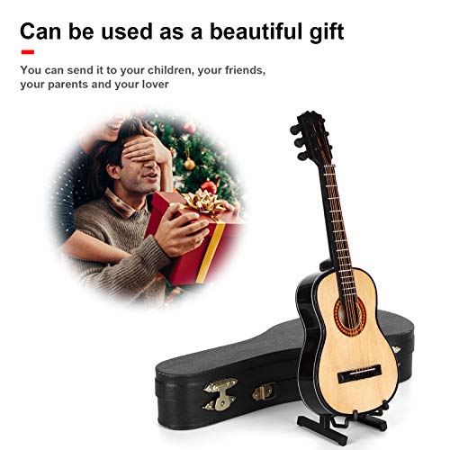 Modèle de guitare Drikou, modèle de guitare classique en bois miniature avec des ornements d'instruments de musique stand x – vue 9