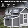 PawHut 82 Wooden Chicken Coop, Large Outdoor Hen House Poultry Hutch for 2-3 Hens, Chicken House with Nesting Box, Pull-on Tray, Waterproof Roof, Ramp and Roosting Bars for Backyard, Gray
