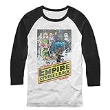 Star Wars Men's Empire Strikes Back White/Black Baseball Tee