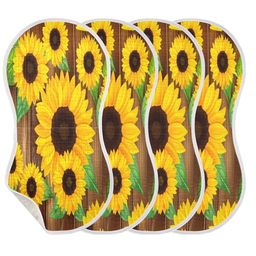 Kigai Sunflower Baby Burp Cloths Extra Soft and Absorbent Burping Rags Cotton Burping Clothes Baby Washcloths for Newborn Boys Girls - 1 Pack3