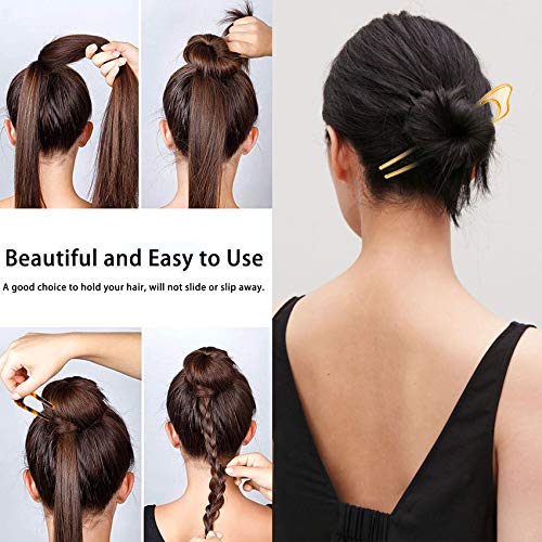 image for Messen 12 Pieces U Shaped Hairpin French Style Hair Sticks Metal Hair 