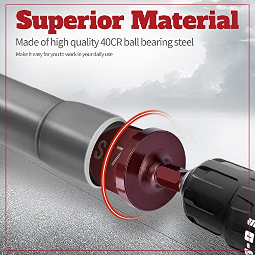 Image of HVAC Repairing Tools,12PCS Air Conditioner Copper Pipe Expander Swaging Tool, 1 /4 Inch Hex Shank Copper Pipe Flaring Tool Tube Expander,12PCS 1 /4''， 3 /8''，1 /2''， 5 /8''，3 /4''，7 /8''Bits,40CR