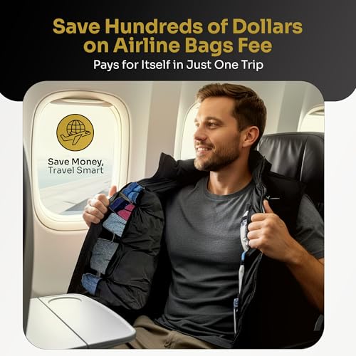 Image of Smart Travel Vest for Men & Women with 12 Hidden Pockets | Avoid Carry-on Fees | Holds 4 Days of Clothes
