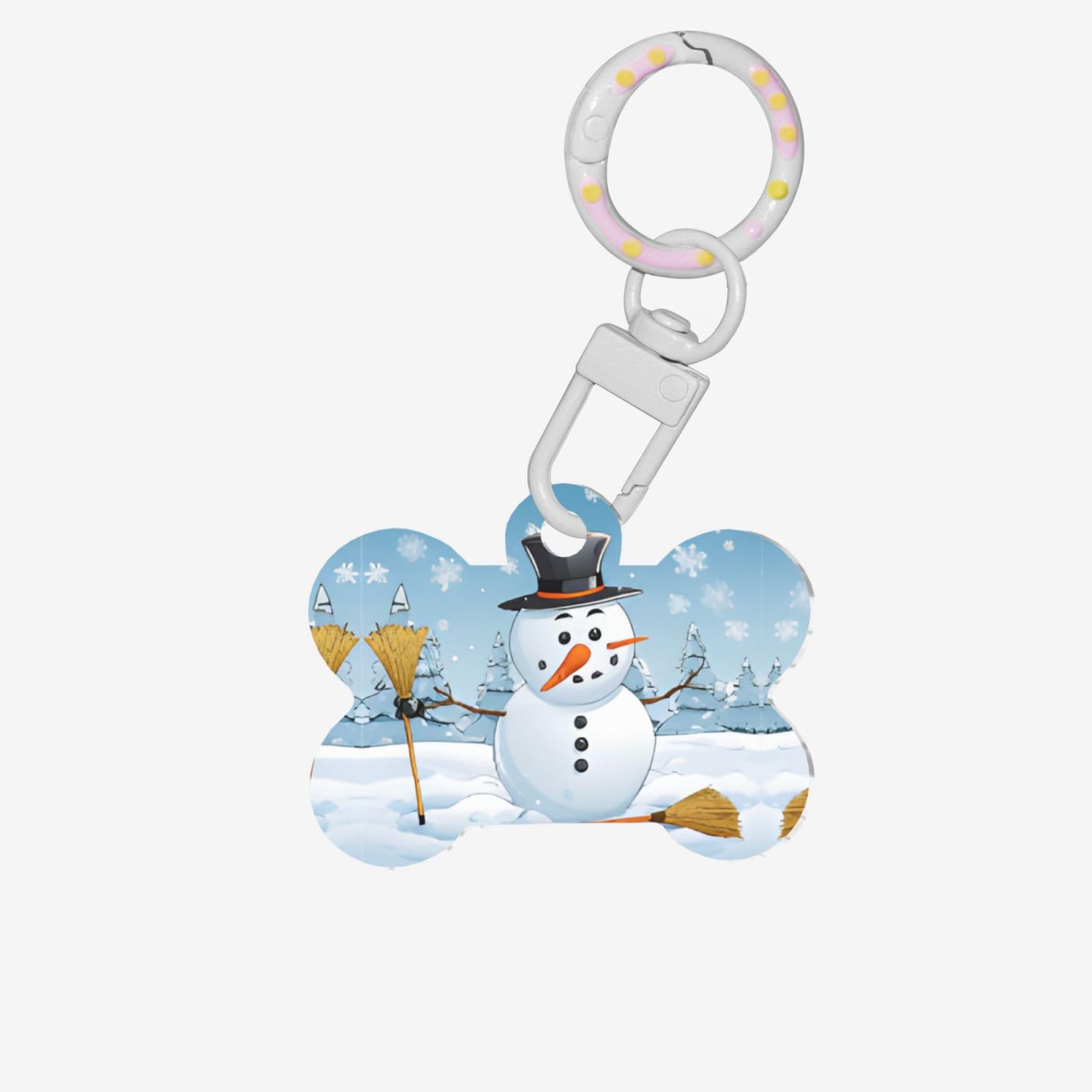 Merry Xmas Colorful Acrylic Pet Tag Cute Bone Shape Design for Dogs Cats Durable, High Visibility Pet Id Tag for Daily Walks Outdoor Adventures