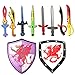 Rainbow yuango Pack of 10 Assorted Foam Sword and Shield Ninja Warrior Weapons Toy Set Pretend Playset for Kids