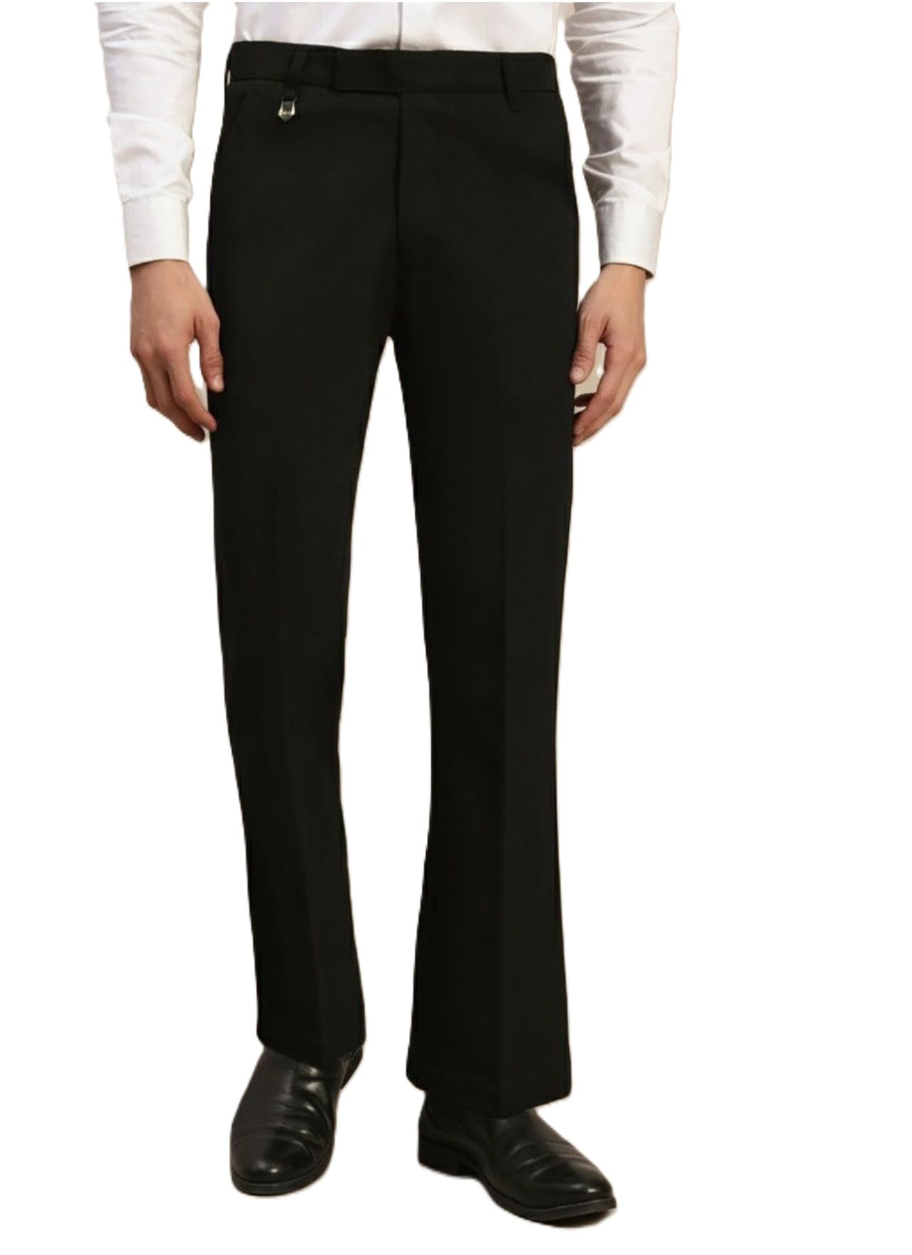 Men's Black Bootcut Pants, Formal Dress Flared Leg Trousers