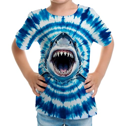 Image of Big Kids Tie Dye Shirt for Boys Girls Short Sleeve Hippie Tshirt Senior Tee