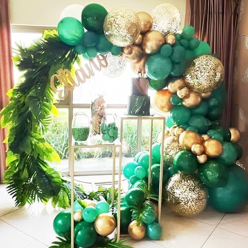 Image of Voircoloria 90pack Dark Green Balloons Different Size 18 /12 /10 /5 Inch Green Balloon Garland Arch Kit for Birthday, Graduation, St. Patrick's Day, Christmas, Baby Shower, Dinosaur Party Decorations