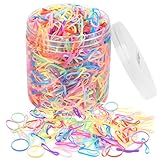 2000PCS Elastic Hair Bands, AHIER 2mm in Width and 30mm in Length Hair Ties, Disposable Hair Holders, Ideal for Long or Short Hair, Daily Hairdos, Unisex (Colored)