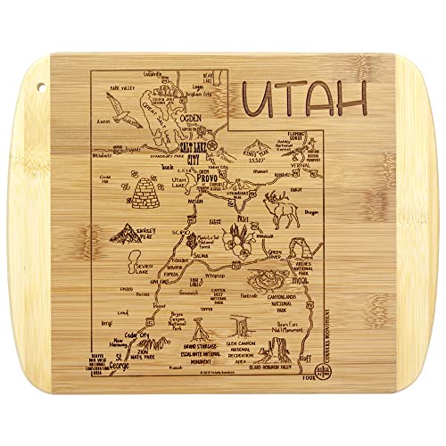Image of Totally Bamboo A Slice of Life Utah Engraved Map Cutting Board