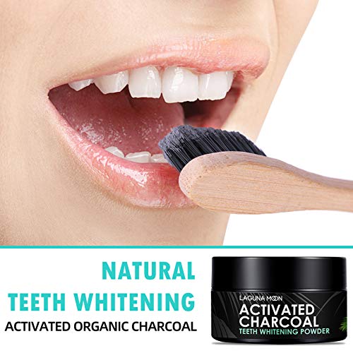 100% Organic Activated Charcoal Teeth Whitening Powder With Bamboo Toothbrush - 50G Natural Coconut Charcoal, Effective Teeth Stain Remover And Toothpaste Alternative - Safe For Gums Or Enamel, Vegan #TOP4