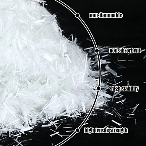 10 Lb 3/4'' (19 Mm) Fiberglass For Concrete Cement Mortar Mix, Reinforcement Anti Seepage Anti Cracking White Fibers Fiberglass For Concrete Building Walls Garden Floor (1) #TOP2
