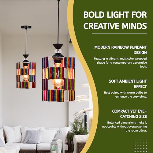 Image of Groeien Crystal Silk Craft Weave Metal Hanging Pendant Ceiling Lamp Fixture | Chandelier for Home, Indoor, Outdoor,Living Room, Bedroom(Bulb Included)(Silk-CraftHex, 1)