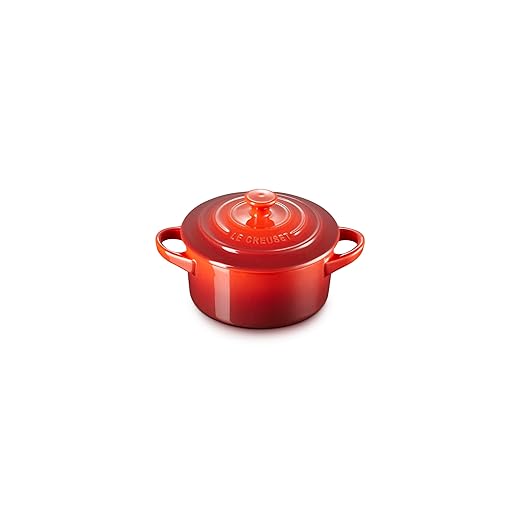Le Creuset Stoneware Mini Round Cocotte, 8 oz., Cerise