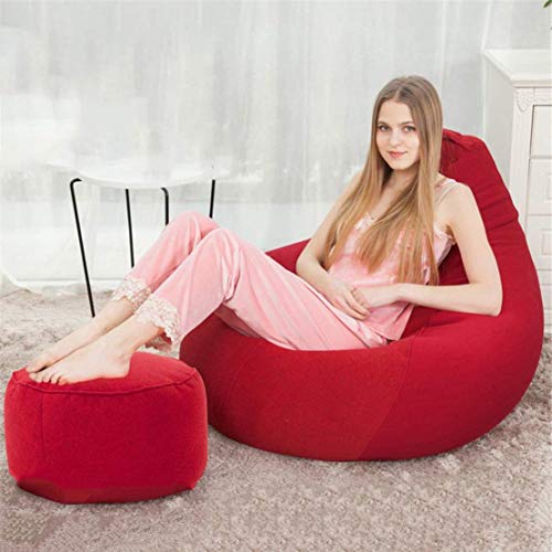 GJZM Large Bean Bag Cover, Beanbag Garden Seat Chair Cover, for Outdoor and Indoor Water and Weather Resistant,Red