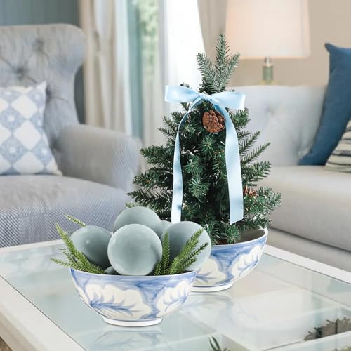 Image of Maxdot Blue and White Chinoiserie Pasta Bowl 12 X 12 X 6 Inche
