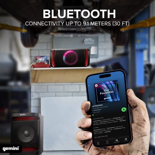 Gemini Bluetooth Stereo System for Home – 100W RMS Power Dual 12” Subwoofers, FM Radio, LED Lights, USB, AUX, Optical Input – Ultimate Home Stereo Shelf System for Parties & Karaoke (GSYS-4800)