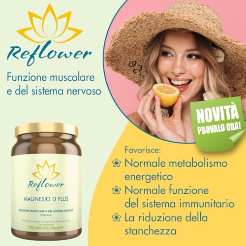 Reflower - Magnesio D Plus Limone 300G - Integratore Per Energia E Benessere - 7