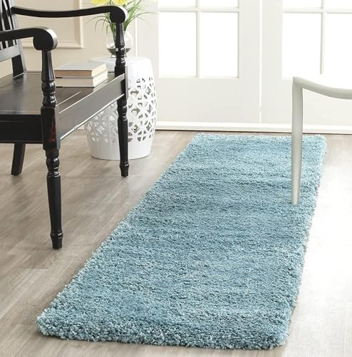 Image of Solid Shaggy Rugs and Carpet for Bedroom Living Room 2x6 Feet M-5