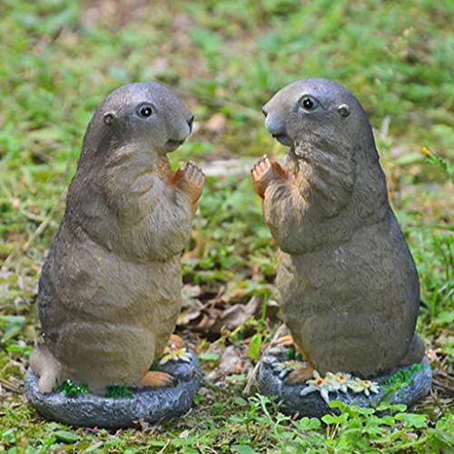 Figura decorativa estatua de resina marmota miniatura 7