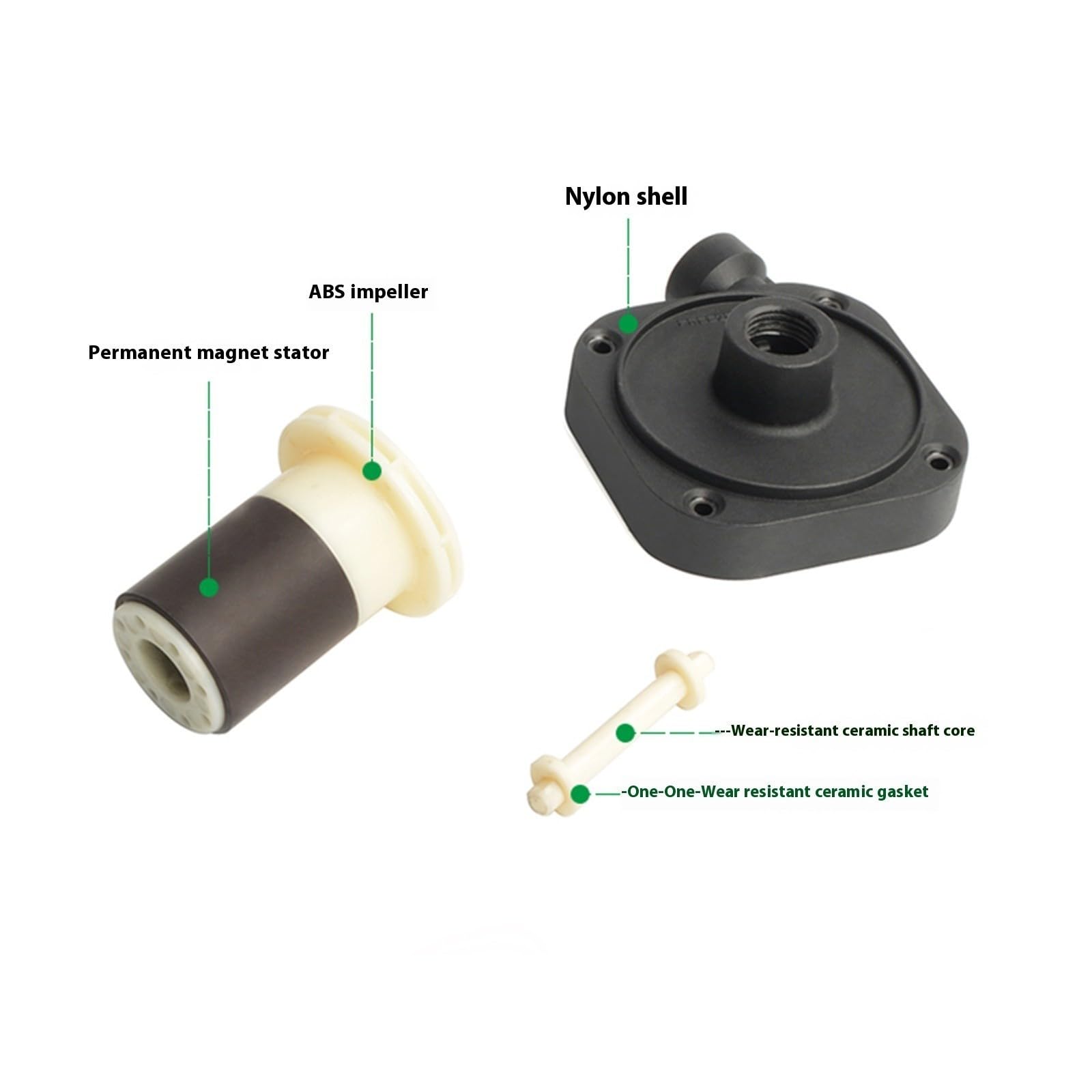 PU SC1000 24V Brushless raffreddato ad acqua ABS Nylon Durabilità Tecnologia a prova di perdite per sistemi di raffreddamento del computer Raffreddamento ad acqua ad alto flusso