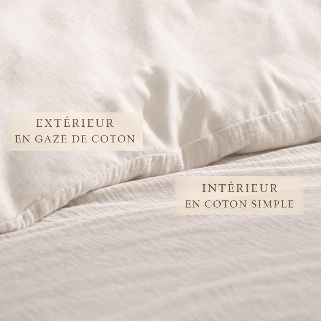 KGS Parure de lit en Gaze de Coton 240 x 260 cm Sauge