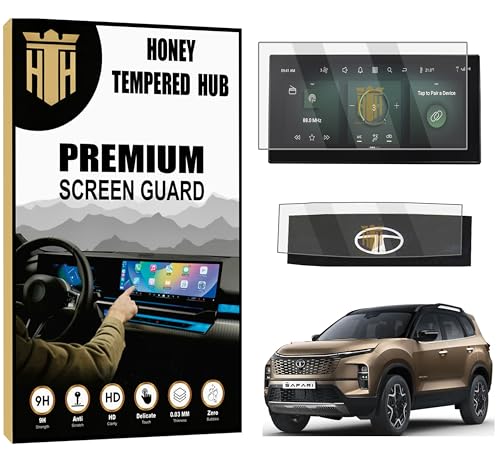 Image of Screen Guard for Tata Altroz, Nexon, Nexon EV, Harrier, Safari -Car Stereo Screen Protector, Full Coverage, HD Clear (Safari (12.3 INCH))