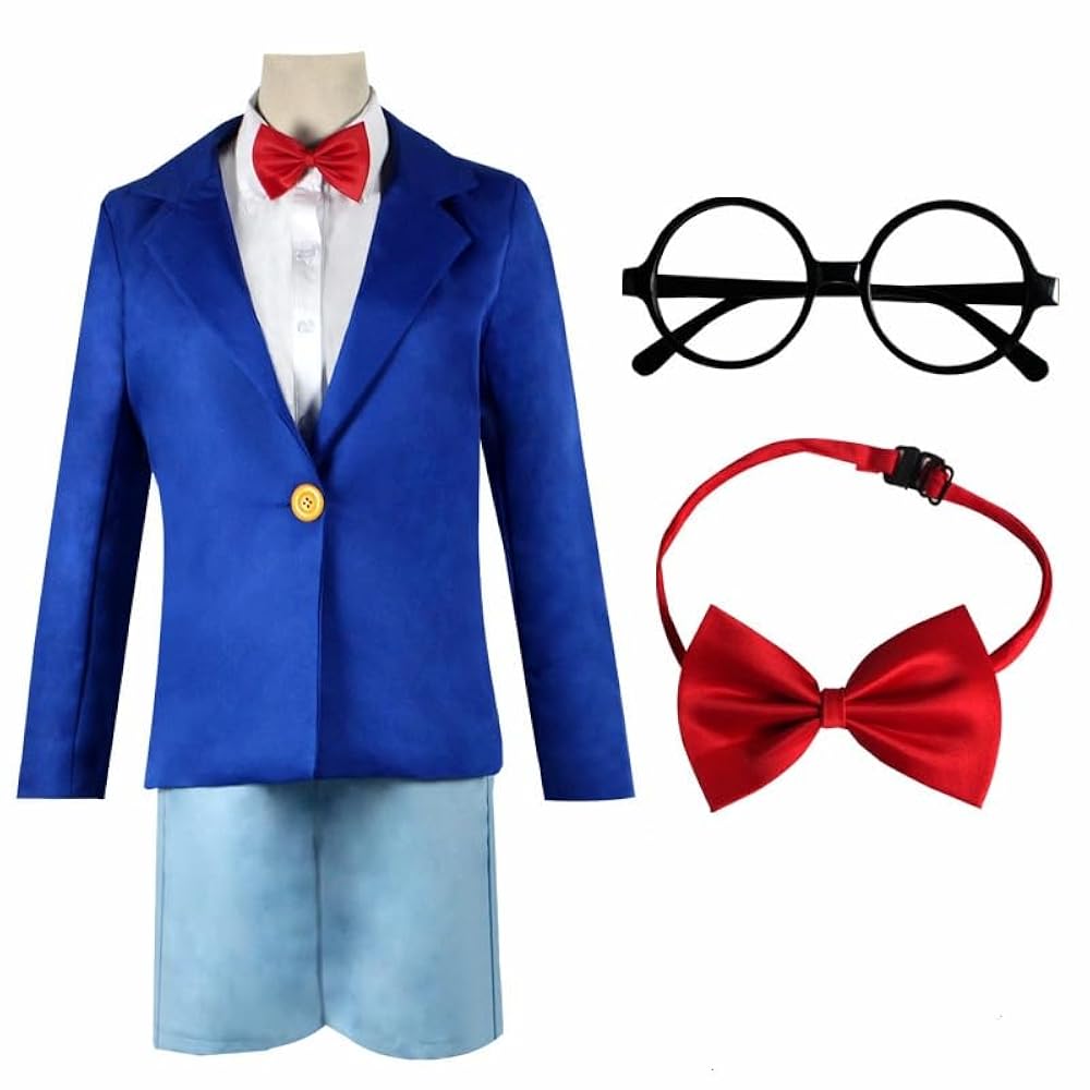 【コスプレ衣装ウィッグフルセット】江戸川コナン/名探偵コナン Amazon.co.jp: [XIAOQI] 5点セット コナン 風 コスプレ衣装 大人