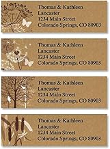 Colorful Images Kraft Foliage Return Address Mailing Labels, Personalize with Name & Addresses, Set of 240 Self Adhesive, Easy Peel Flat Label Sheets, ⅝” x 2”, 4 Designs