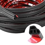 Car Weather Stripping Self Adhesive 33Ft Double Layer L Shape Automotive Soundproofing Weatherstrip Adhesive Universal Car Door Rubber Seal Strips with Adhesive Backing for Car RV Truck Doors Window