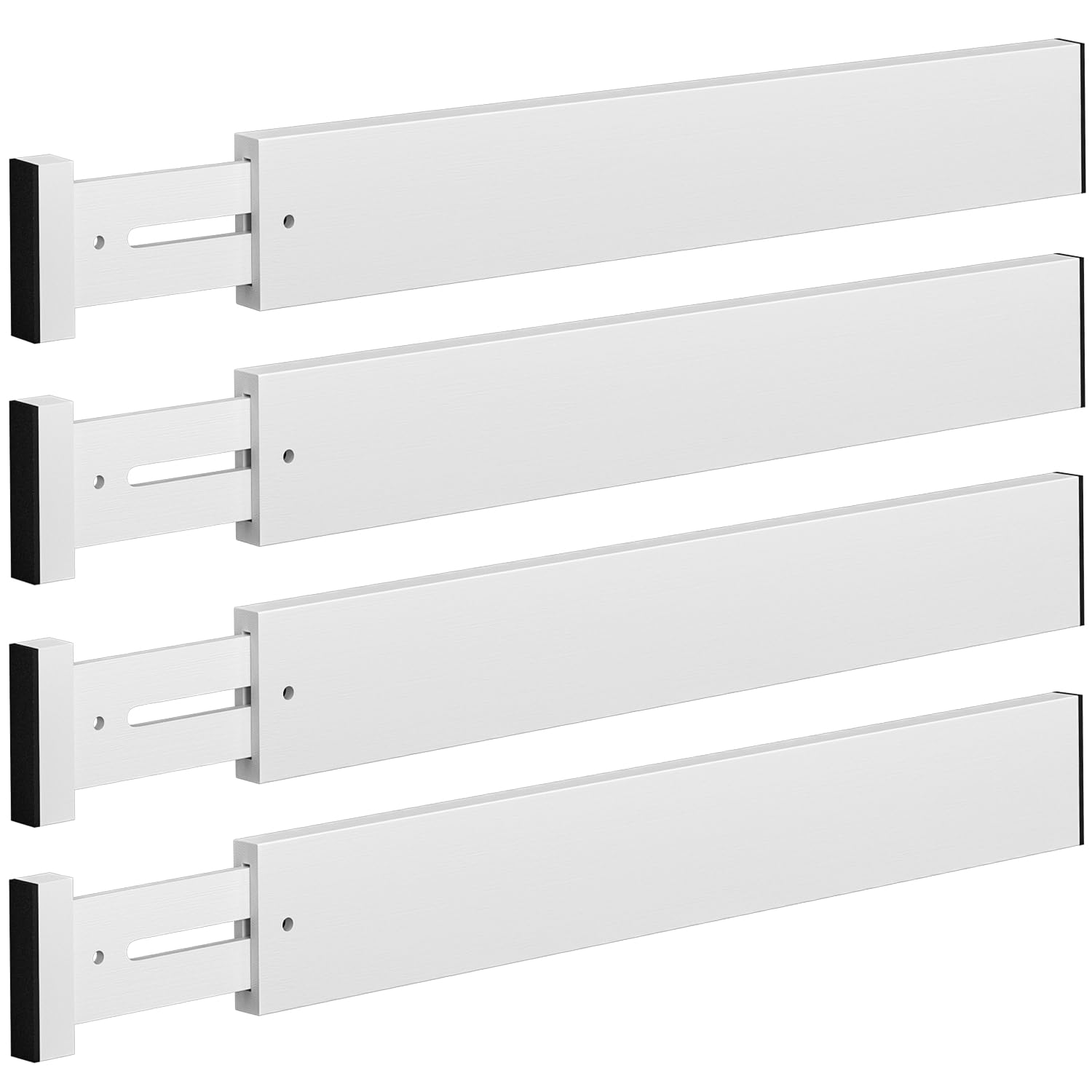 Divisor de cajones, 4 organizadores de cajones de bambú, separadores de cajones ajustables de 17 a 22 pulgadas para ropa, divisor de cajones de cocina, divisor de cajones de tocador, separadores de